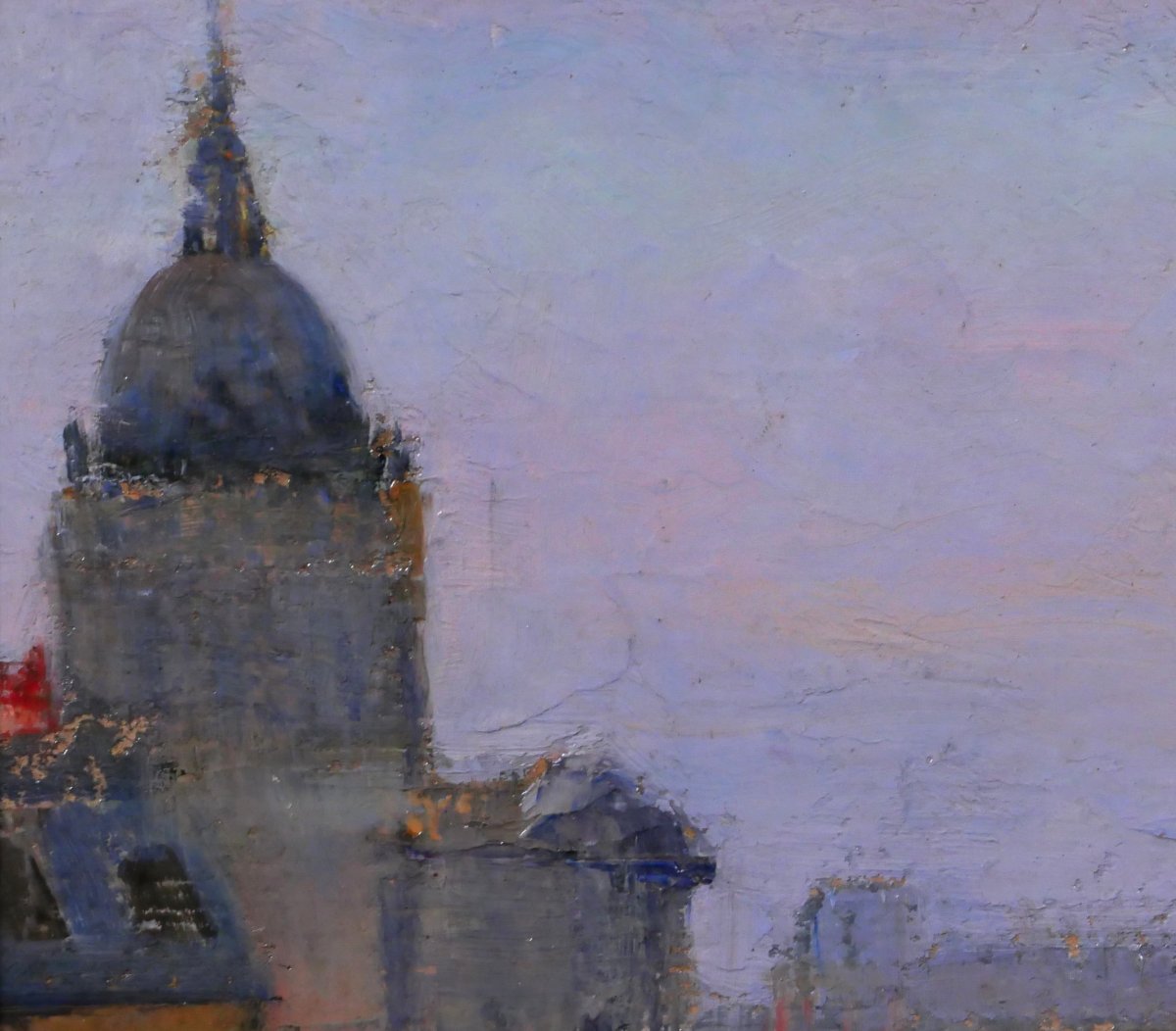 Lucienne Capdevielle 1885–1961 Paris, The Panthéon, Painting, Ca. 1930, Art Deco Landscape-photo-1