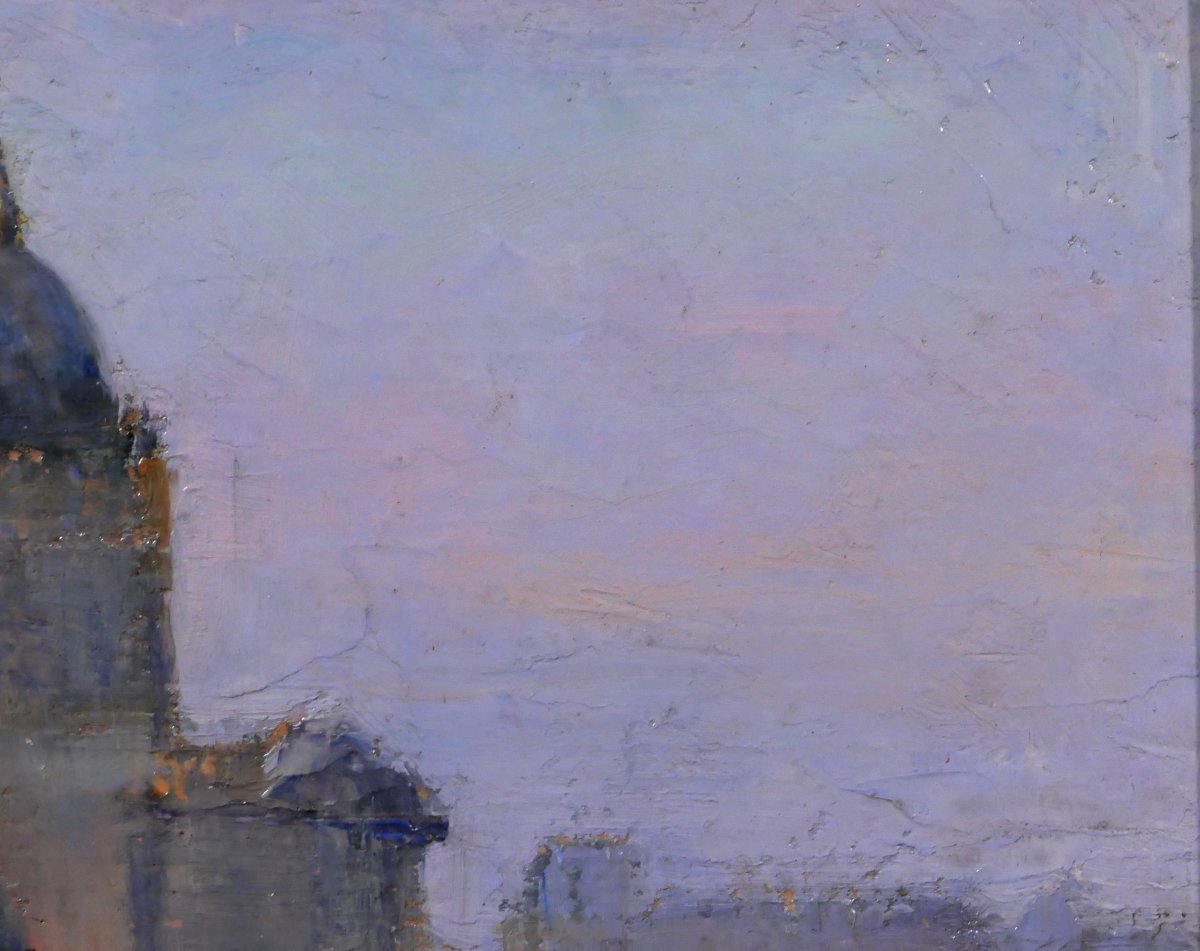 Lucienne Capdevielle 1885–1961 Paris, The Panthéon, Painting, Ca. 1930, Art Deco Landscape-photo-2
