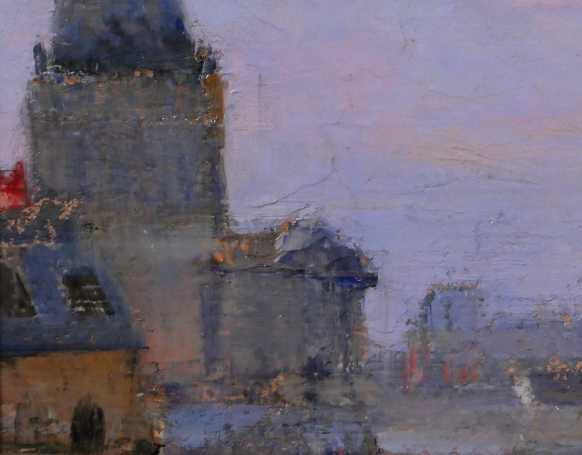 Lucienne Capdevielle 1885–1961 Paris, The Panthéon, Painting, Ca. 1930, Art Deco Landscape-photo-4