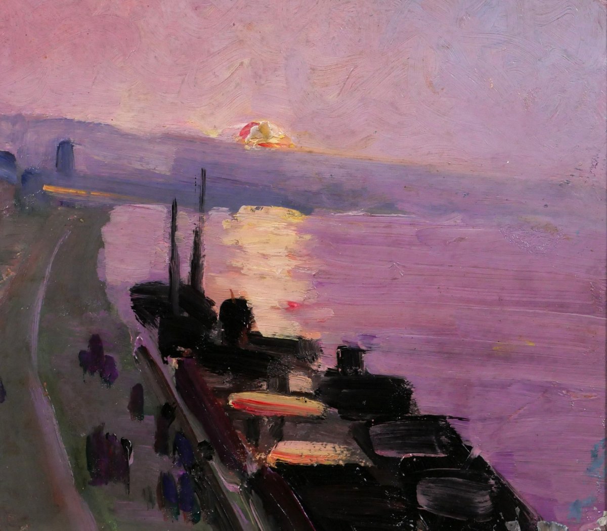 Lucienne Capdevielle 1885–1961 Paris, The Quays, Painting, Circa 1930, Art Deco Landscape-photo-4