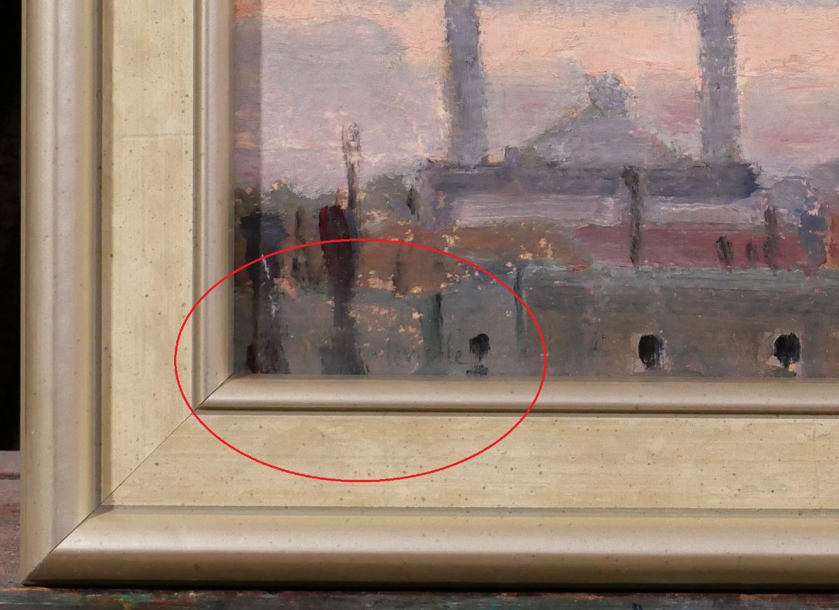 Lucienne CAPDEVIELLE 1885-1961 Paris, le Palais du Trocadéro, tableau, v. 1930 paysage Art Déco-photo-5