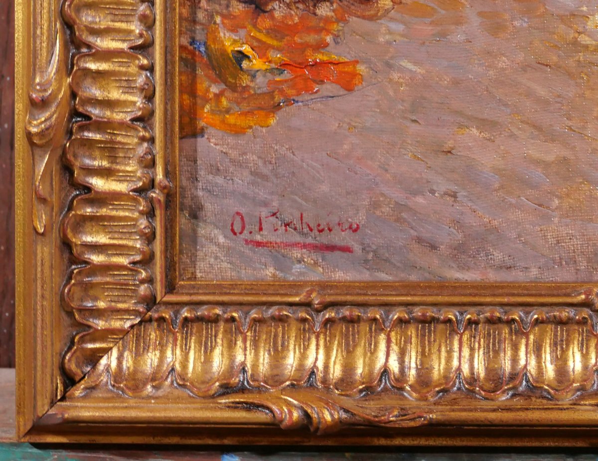 Oswaldo PINHEIRO 1890-1923 Le concert dans le palais, tableau orientaliste vers 1910-20 harem-photo-5