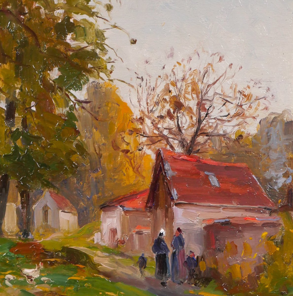 André Delaistre 1865–1931 Lively Landscape, Impressionist Painting-photo-3