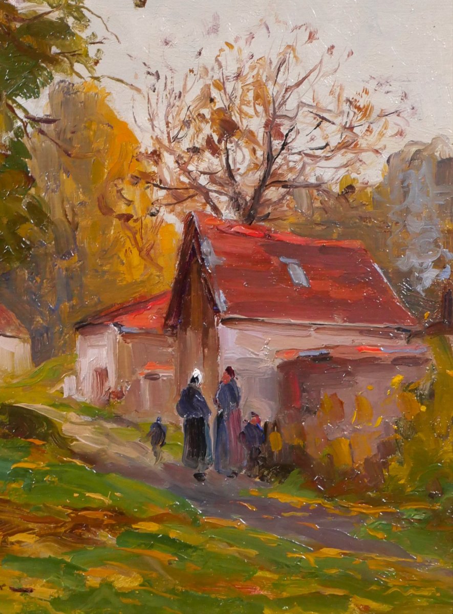 André Delaistre 1865–1931 Lively Landscape, Impressionist Painting-photo-3
