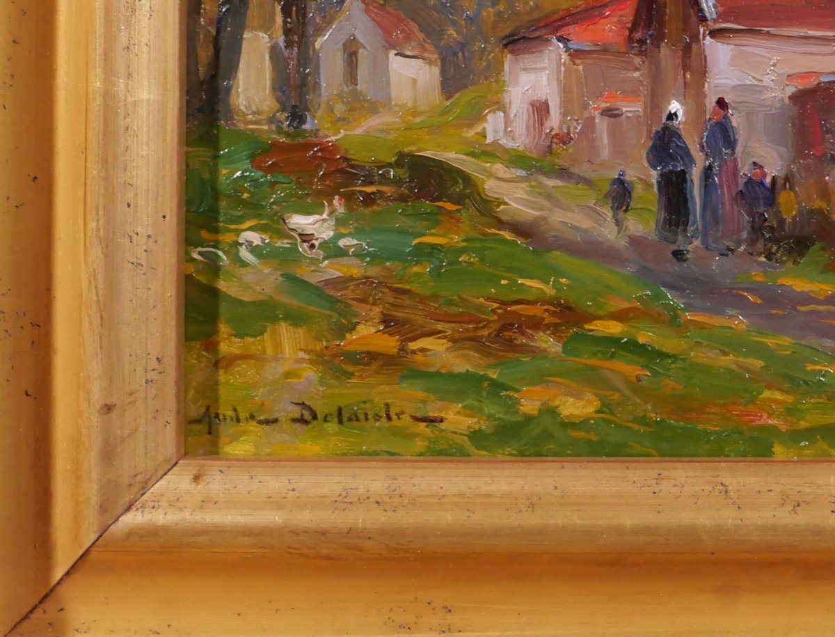 André Delaistre 1865–1931 Lively Landscape, Impressionist Painting-photo-5