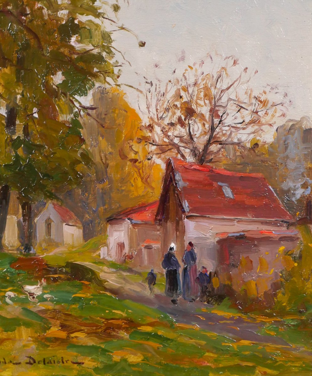 André Delaistre 1865–1931 Lively Landscape, Impressionist Painting