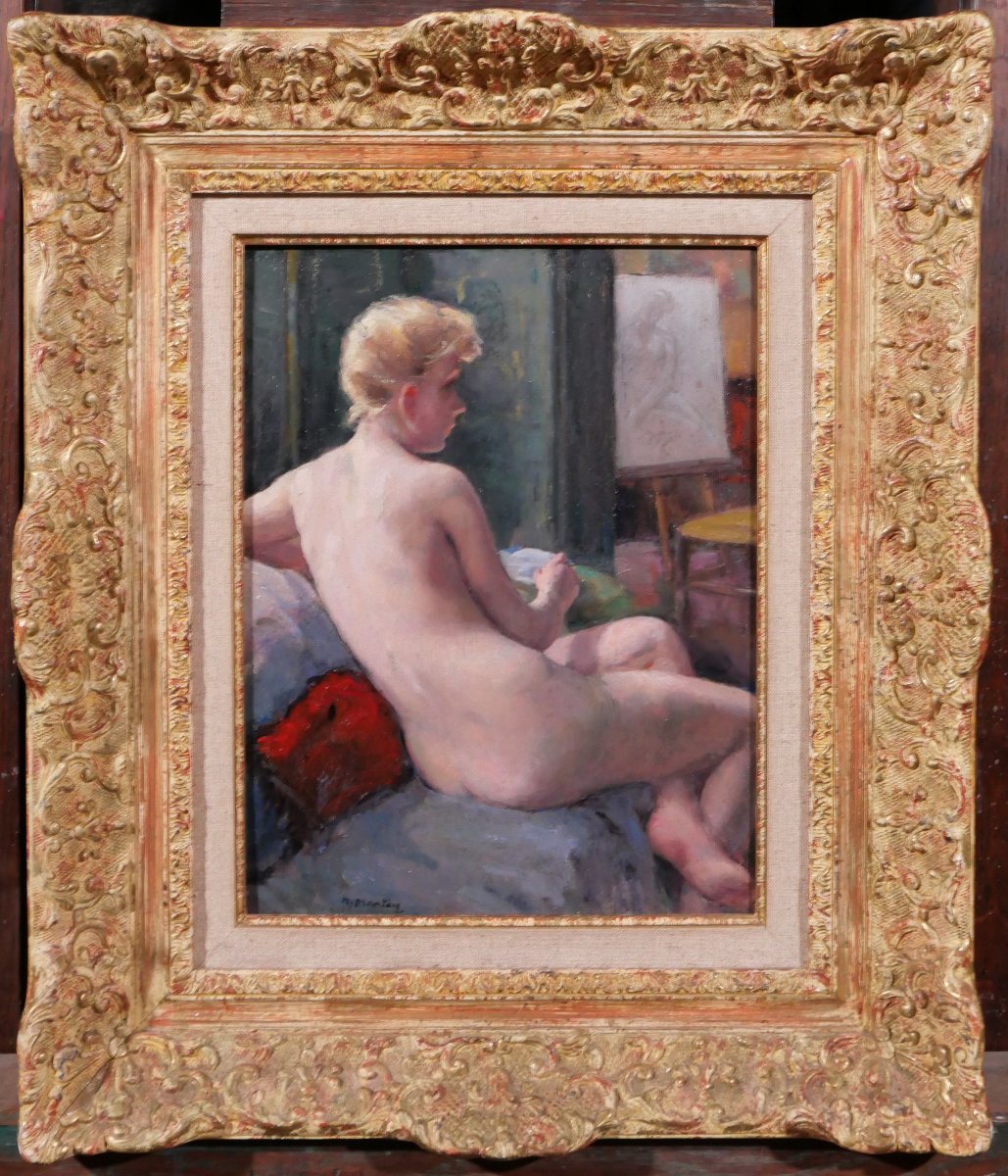 Madelaine Plantey 1890–1985 Nude Woman In The Studio, Painting, Ca. 1930-photo-2