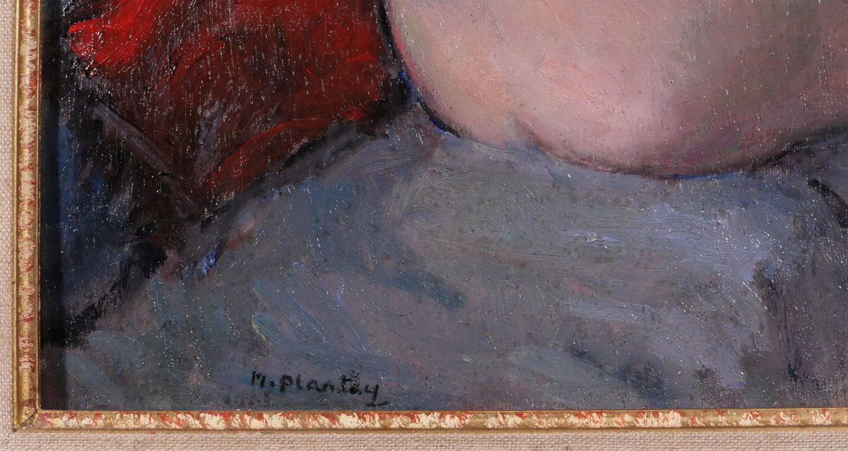 Madelaine Plantey 1890–1985 Nude Woman In The Studio, Painting, Ca. 1930-photo-1
