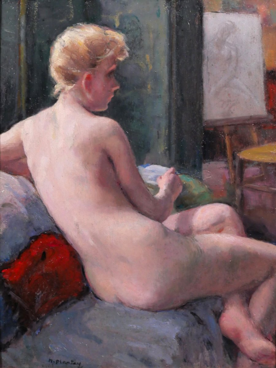 Madelaine Plantey 1890–1985 Nude Woman In The Studio, Painting, Ca. 1930