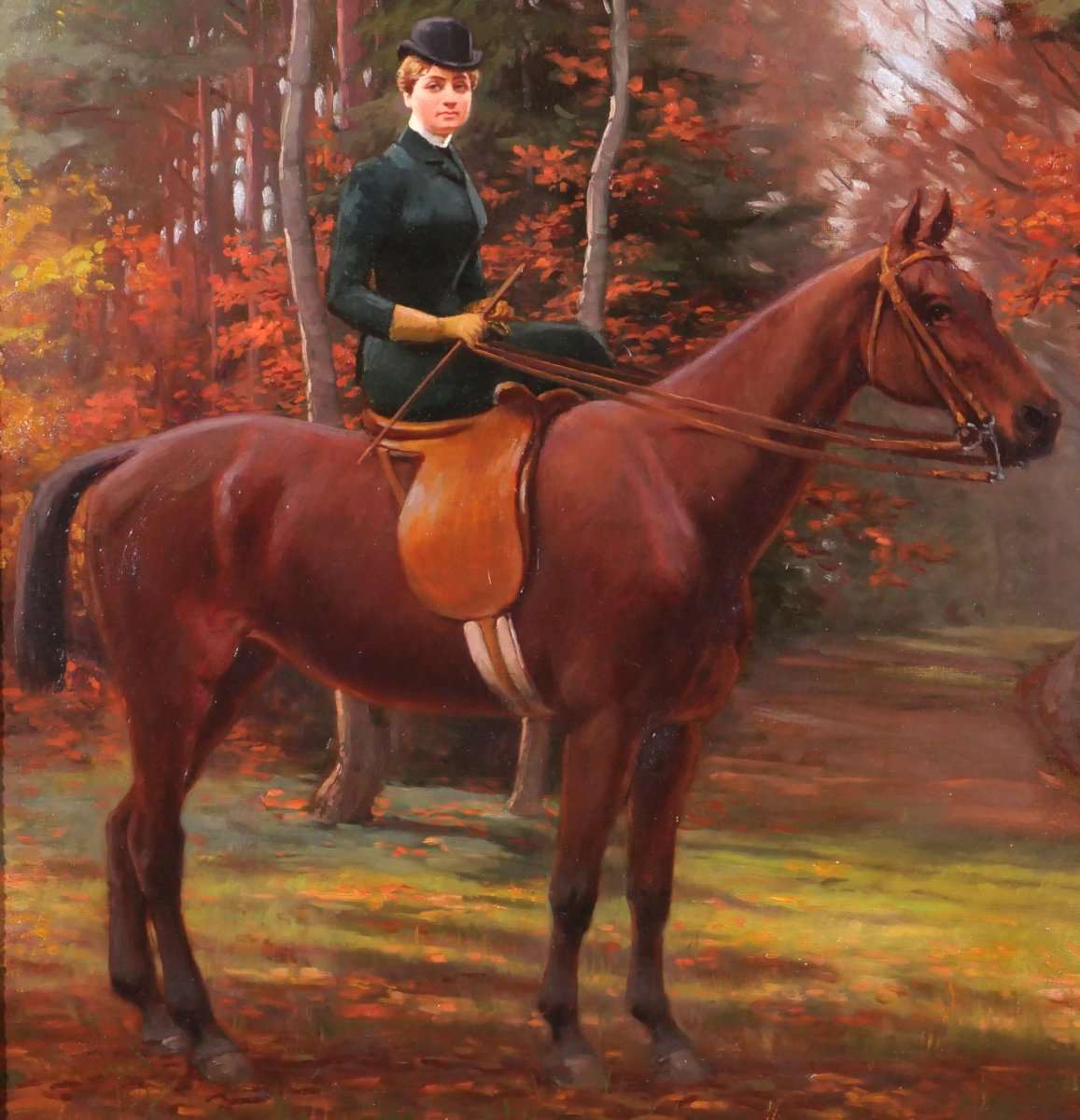 Henri Perret-carnot 1859–1948: Amazon On Horseback, Portrait Of A Woman, Painting C. 1900-photo-5