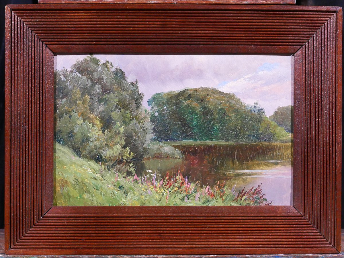 Ernest Couronneau, Triel-sur-Seine, 1890-1900 paysage aux arbres, Seine, impressionnisme-photo-2
