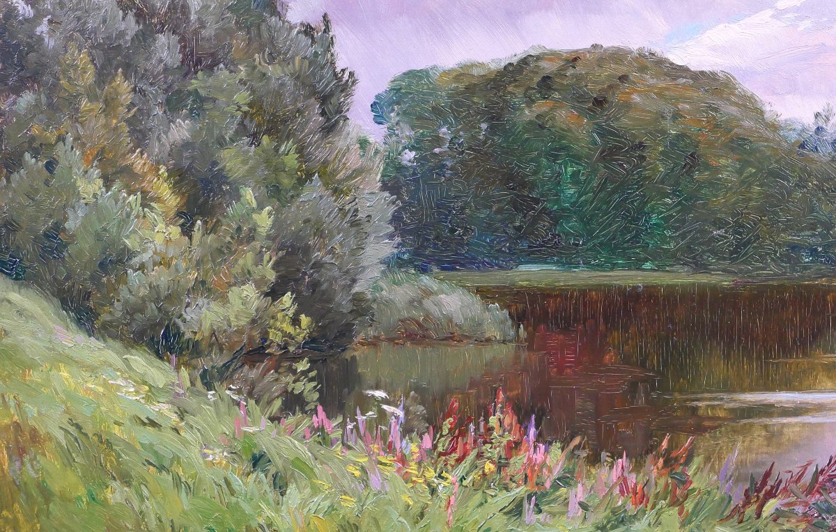 Ernest Couronneau, Triel-sur-Seine, 1890-1900 paysage aux arbres, Seine, impressionnisme-photo-4