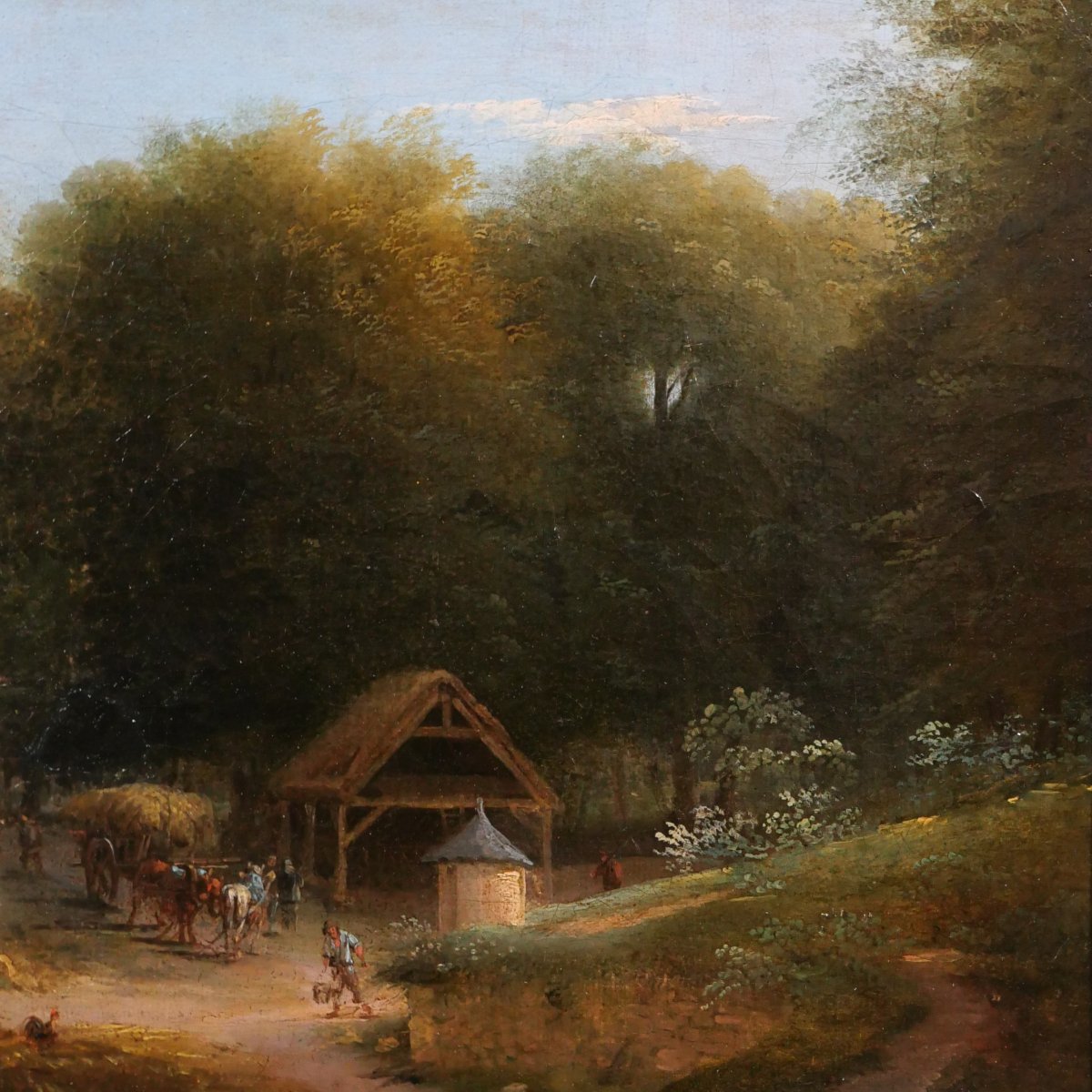 Louis-auguste Lapito (attributed To) 1803–1874 Landscape With Houses, Old Painting -photo-3