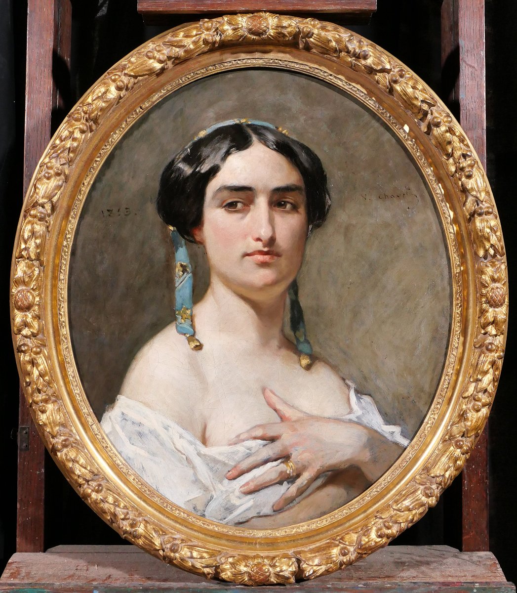 Victor Chavet 1822–1906 Portrait Of A Provençal Woman, Painting, Provence, Arles, Traditional Costume, 1853﻿-photo-2