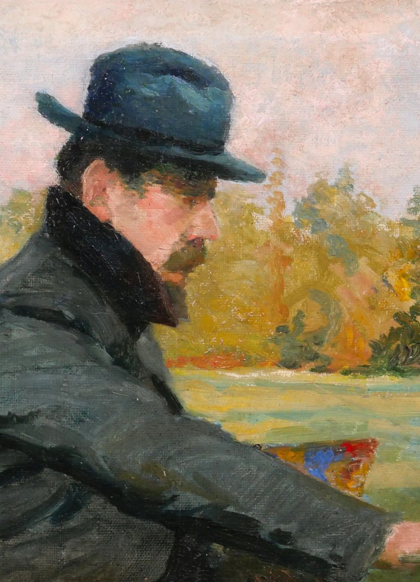 Henri LAFFITE  1885-1977 Portrait d'un peintre, tableau, 1912 impressionnisme homme-photo-1