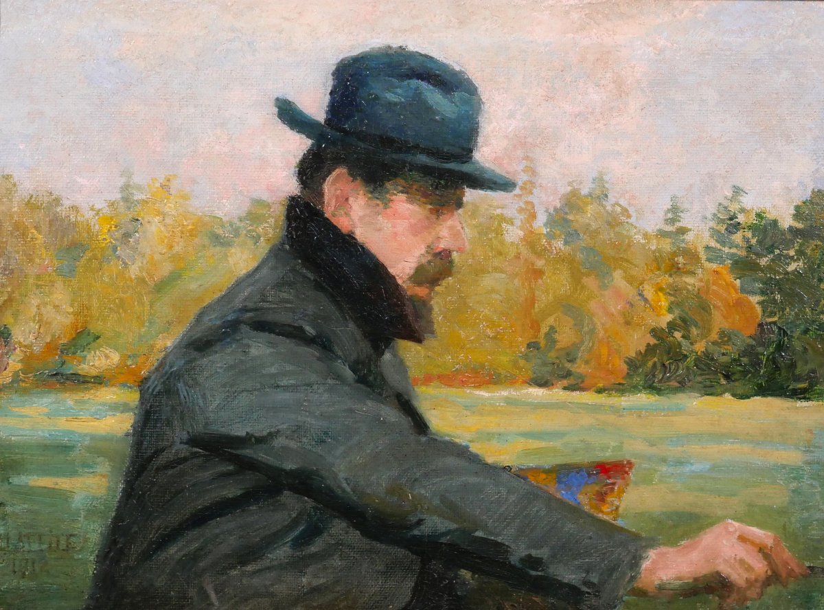 Henri LAFFITE  1885-1977 Portrait d'un peintre, tableau, 1912 impressionnisme homme