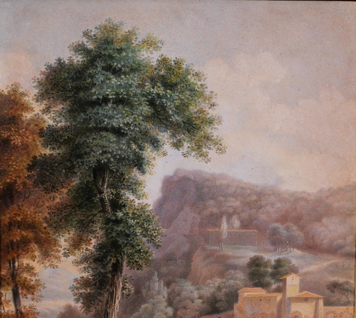 Rodolphe BELL act. 1819-1849 Paysage d'Italie, miniature, 1819 Suisse velin portrait-photo-4