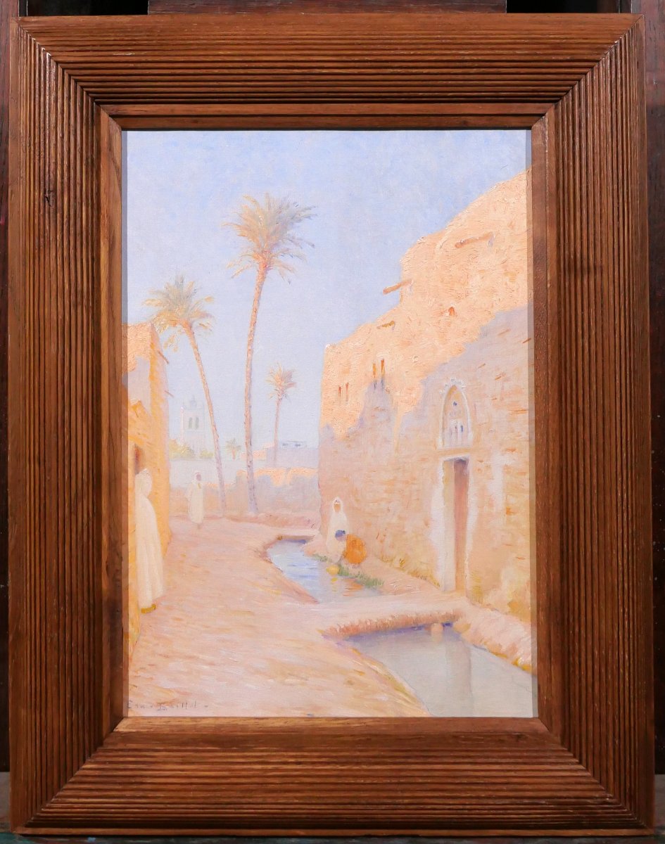 Ernest BAILLET 1853-1902 Algérie, paysage de Sidi-Okba, tableau, vers 1895 Biskra orientaliste-photo-2