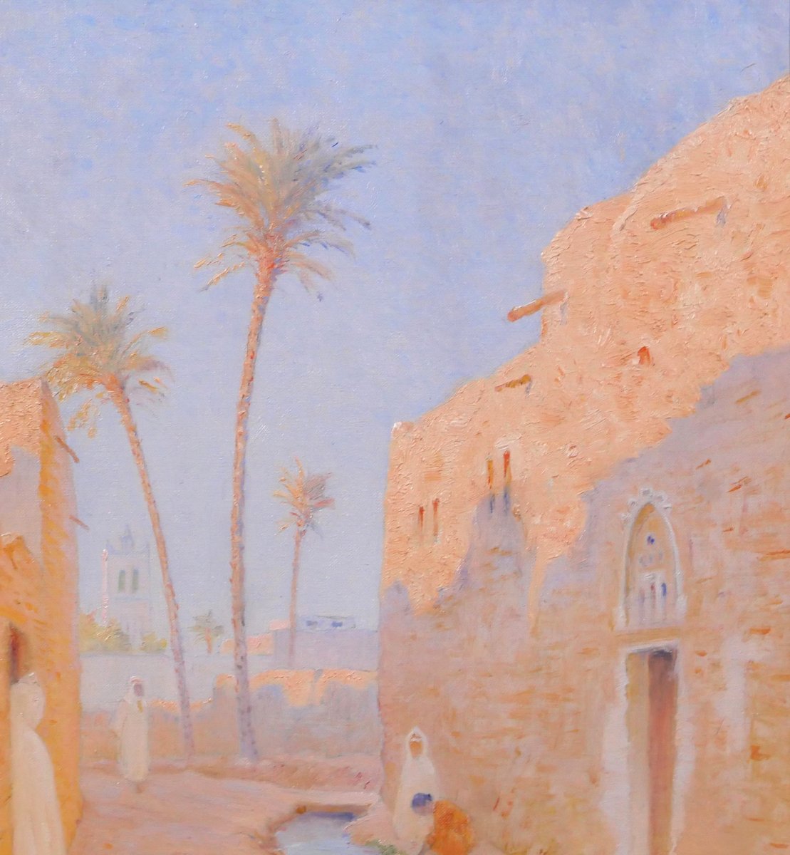 Ernest BAILLET 1853-1902 Algérie, paysage de Sidi-Okba, tableau, vers 1895 Biskra orientaliste-photo-3