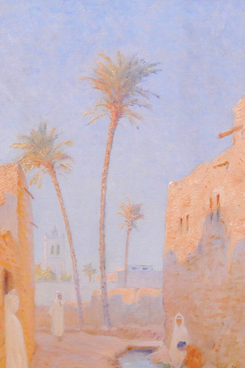 Ernest BAILLET 1853-1902 Algérie, paysage de Sidi-Okba, tableau, vers 1895 Biskra orientaliste-photo-1