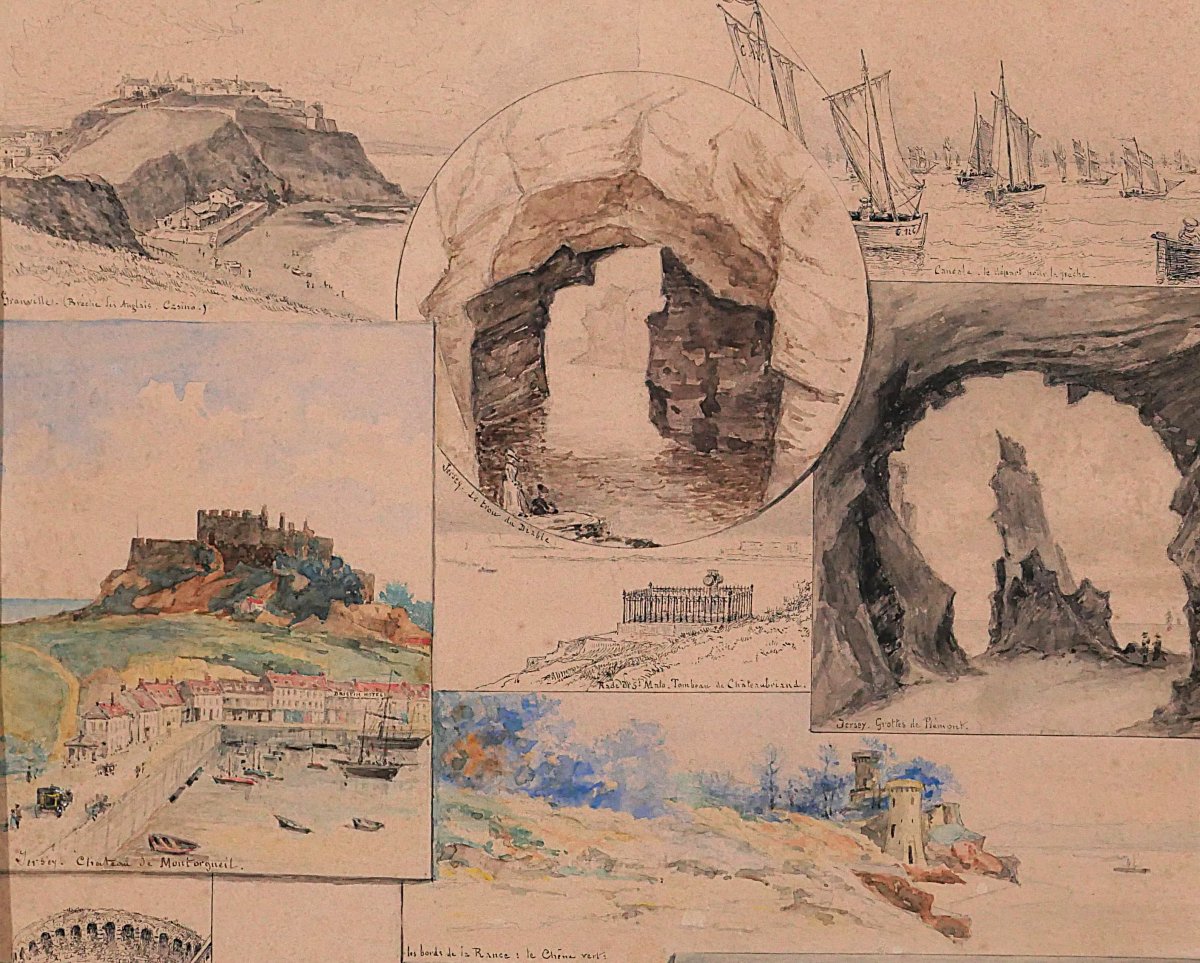 Auguste TILLY 1840-1898 Bretagne, Normandie, Cancale, Mont-St-Michel, Dinan, Jersey, Granville-photo-3