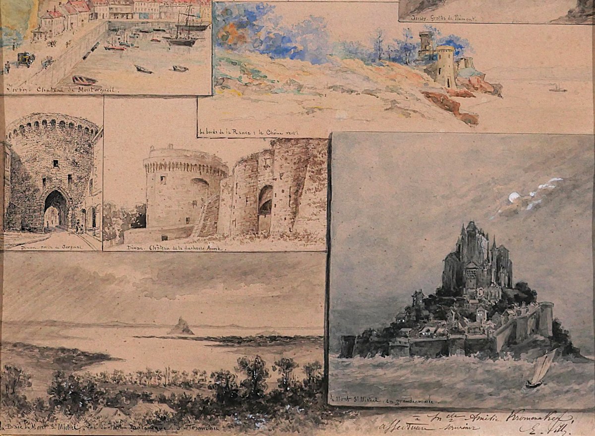 Auguste TILLY 1840-1898 Bretagne, Normandie, Cancale, Mont-St-Michel, Dinan, Jersey, Granville-photo-4
