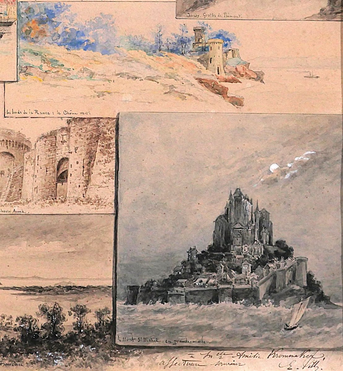 Auguste TILLY 1840-1898 Bretagne, Normandie, Cancale, Mont-St-Michel, Dinan, Jersey, Granville-photo-3