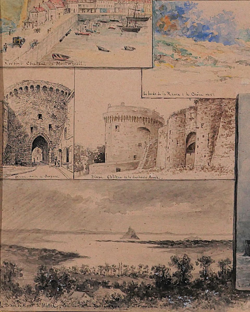 Auguste TILLY 1840-1898 Bretagne, Normandie, Cancale, Mont-St-Michel, Dinan, Jersey, Granville-photo-4