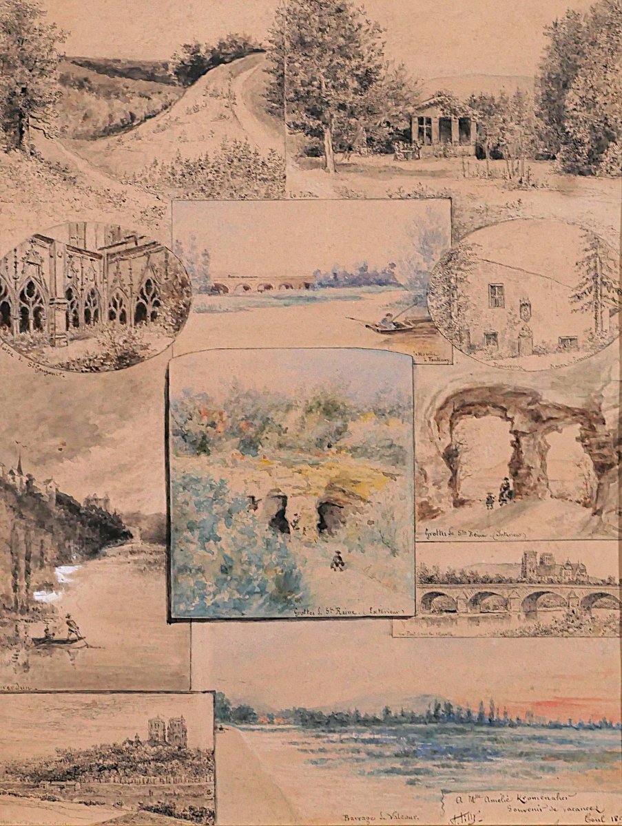 Auguste TILLY 1840-1898 Lorraine, Bourgogne, Toul, Domrémy, Ste Reine, Liverdun, Moselle