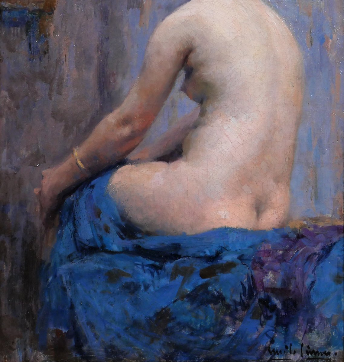 Emile SIMON 1890-1976 Femme nue, tableau, vers 1920-30 Bretagne-photo-4