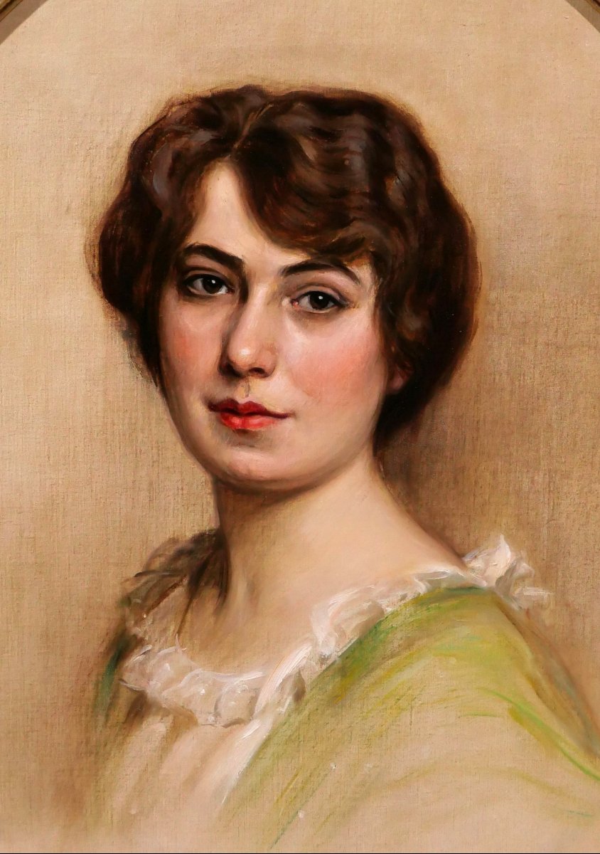 Jules CAYRON  1868-1944 Portrait de femme, tableau 1913-photo-3