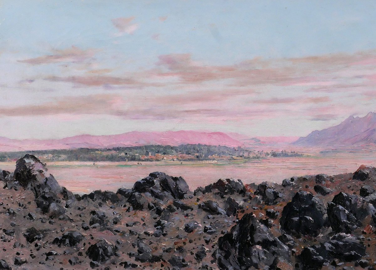 Eugène Deshayes 1862–1939 Algeria, Desert Landscape, Oil Painting, 1902, Orientalism-photo-3