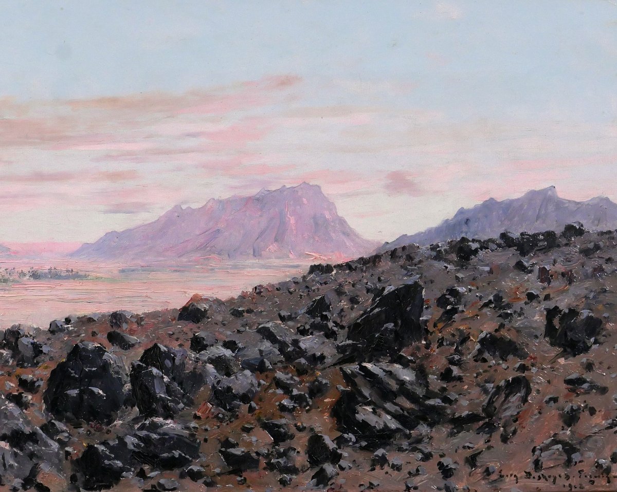Eugène Deshayes 1862–1939 Algeria, Desert Landscape, Oil Painting, 1902, Orientalism-photo-4