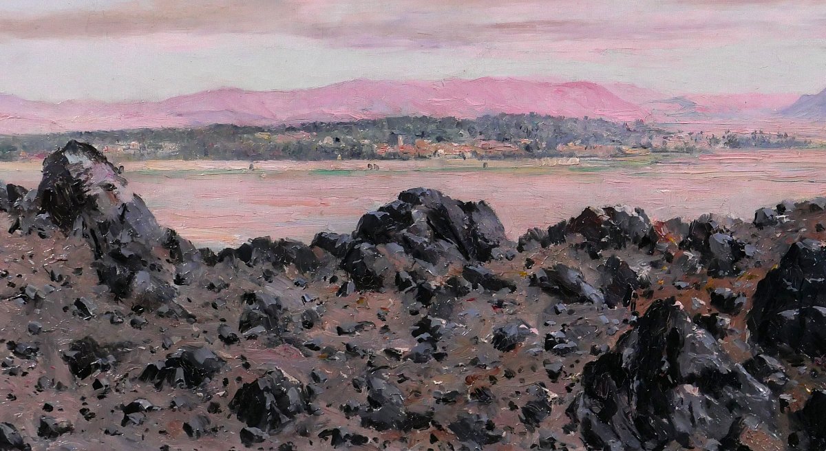 Eugène Deshayes 1862–1939 Algeria, Desert Landscape, Oil Painting, 1902, Orientalism-photo-4