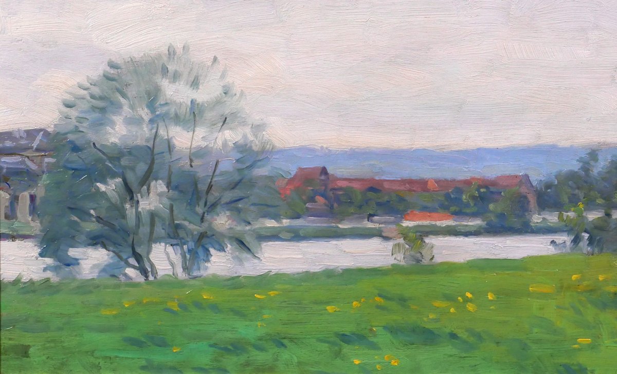 Germain Raingo-pelouse, 1893–1963, Normandy, Landscape With Cows Near Vernon, Painting-photo-4