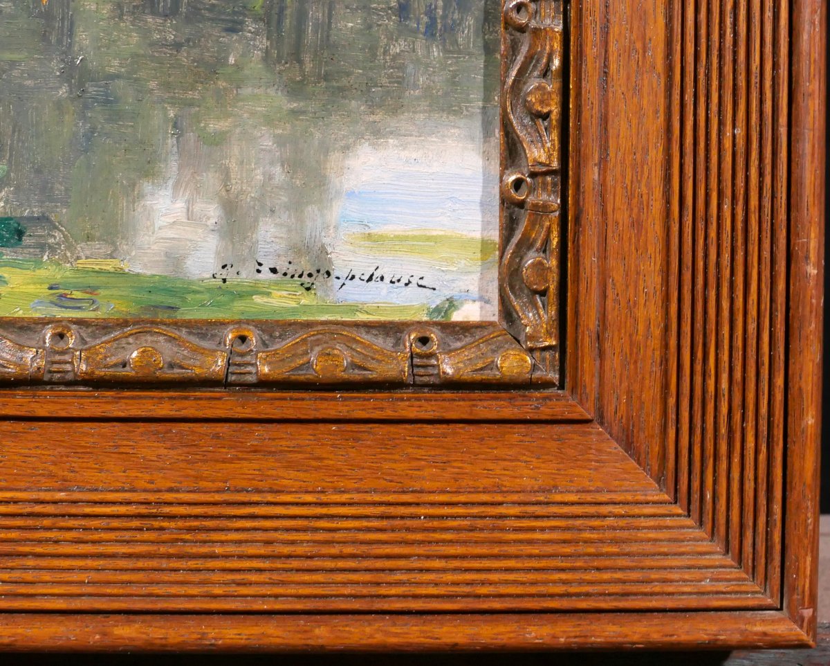 Germain Raingo-Pelouse 1893-1963 Paysage avec un artiste dessinant, tableau vers 1920-30-photo-5