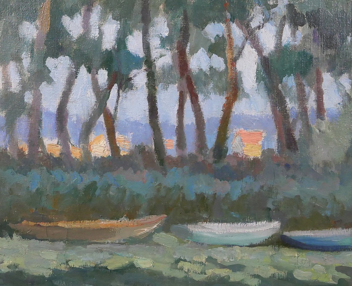 Max Wulfart 1876–1954 River Landscape, Painting, Ca. 1920–30 Post-impressionism-photo-1