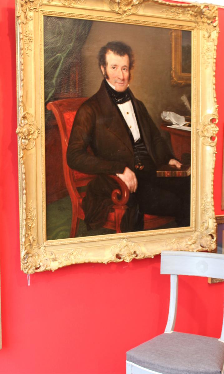 Elisa DAVID, XIXe, Portrait d'homme, 1840, grand tableau-photo-4