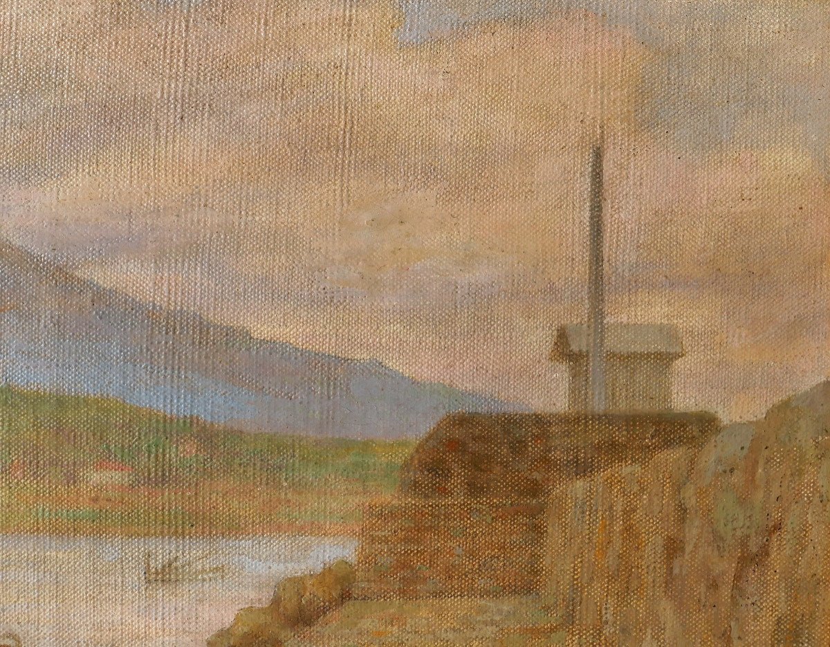Guillaume Larrue, 1851-1935, Port Of The Mediterranean (var?), Painting, Circa 1900-photo-2