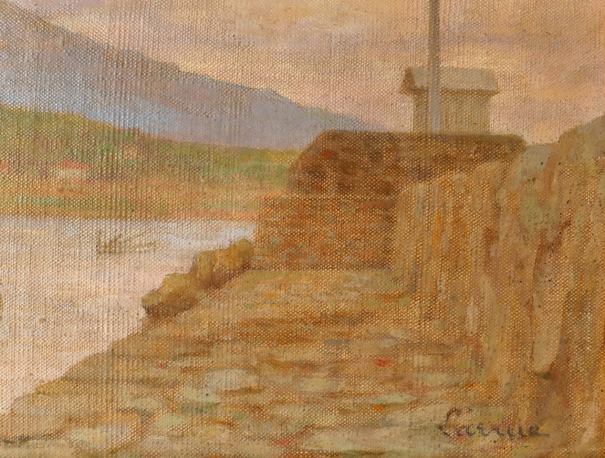 Guillaume Larrue, 1851-1935, Port Of The Mediterranean (var?), Painting, Circa 1900-photo-3
