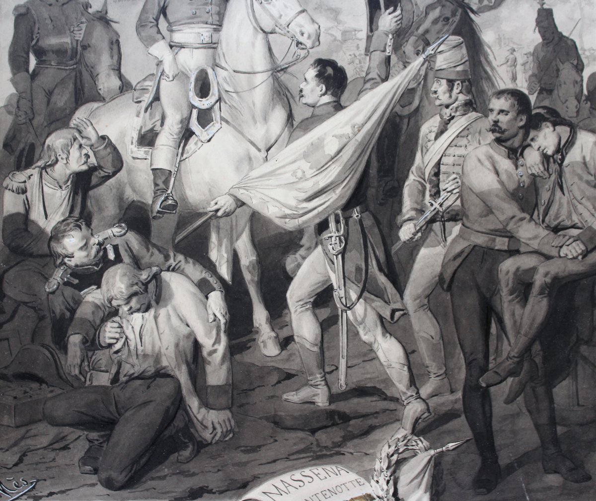 François MES, Le Général Massena et ses soldats, dessin, fin XIXe-photo-3