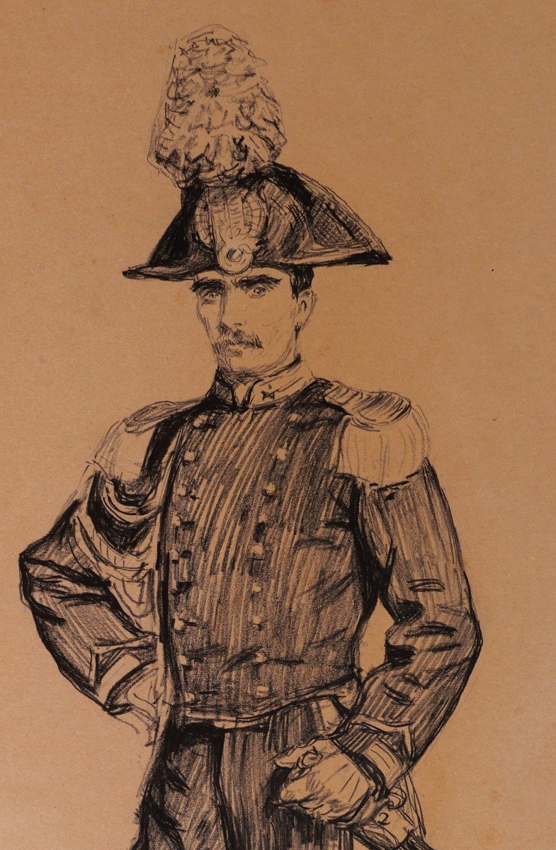 Paul Renouard (1845-1924) Policeman, Drawing, Circa 1890-photo-4