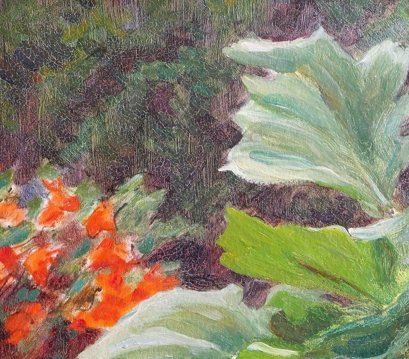 Charles Wislin (1852-1932) Study Of Plant And Flower, Painting, 1931-photo-1