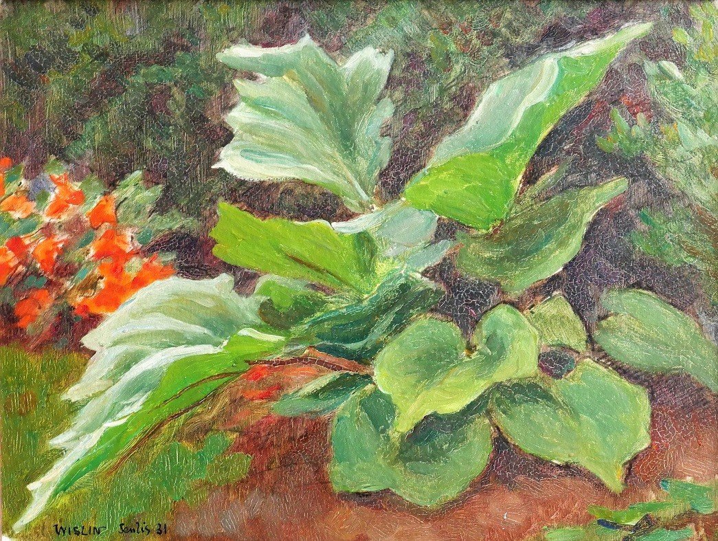 Charles Wislin (1852-1932) Study Of Plant And Flower, Painting, 1931