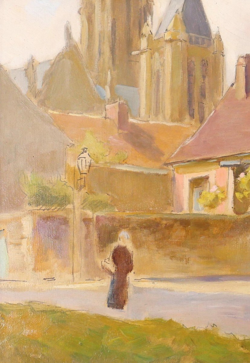 Charles WISLIN (1852-1932) Senlis (Oise), paysage, tableau, 1928-photo-3