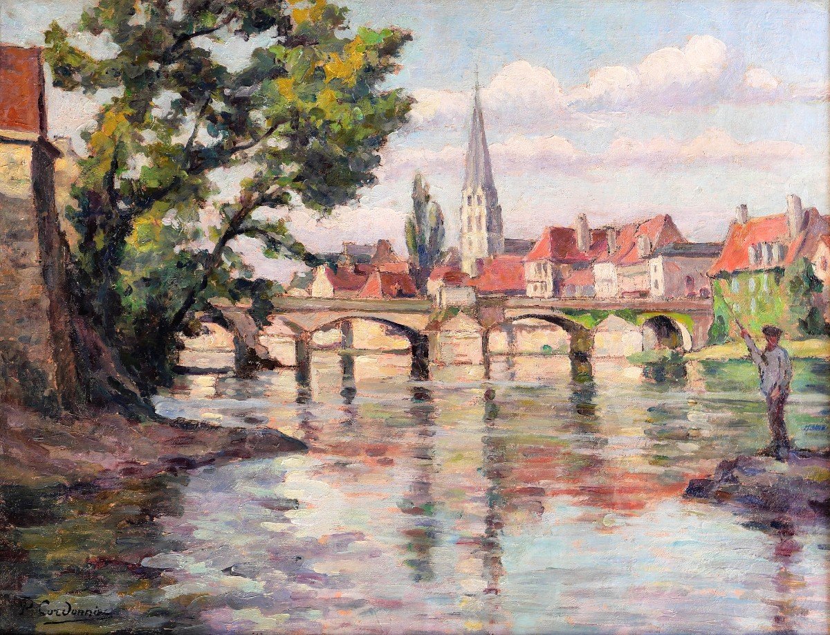 Paul CORDONNIER (1878-1963) Paysage de la Creuse, Argenton-sur-Creuse, tableau, circa 1910-20