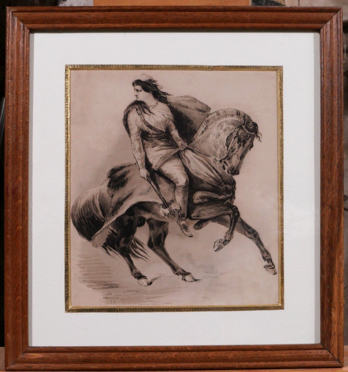 Romantic School 1844, Drawing, Rider-photo-2
