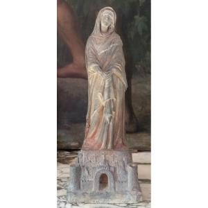 Etienne Montagny (att. To) 1816-1895 Virgin, Sculpture, Terracotta, Circa 1860