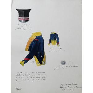 Charles Brun 1825-1908 Uniform Of Corporal Of Grenadiers, Vistula, Drawing, Napoleon, Empire