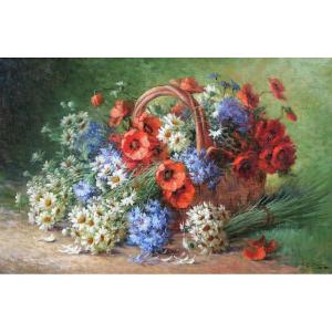 Gaston Corbier 1869-1945 Bouquet Of Flowers, Painting, Circa 1890-1900